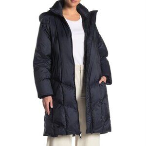 Vince Quilted Puffer Parka Winter Coat Costal Blue Women Down Filled Wool